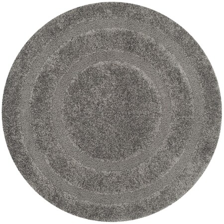 Safavieh Shag Round Area Rug; Grey & Grey - 5 x 5 ft. SG454-8080-5R